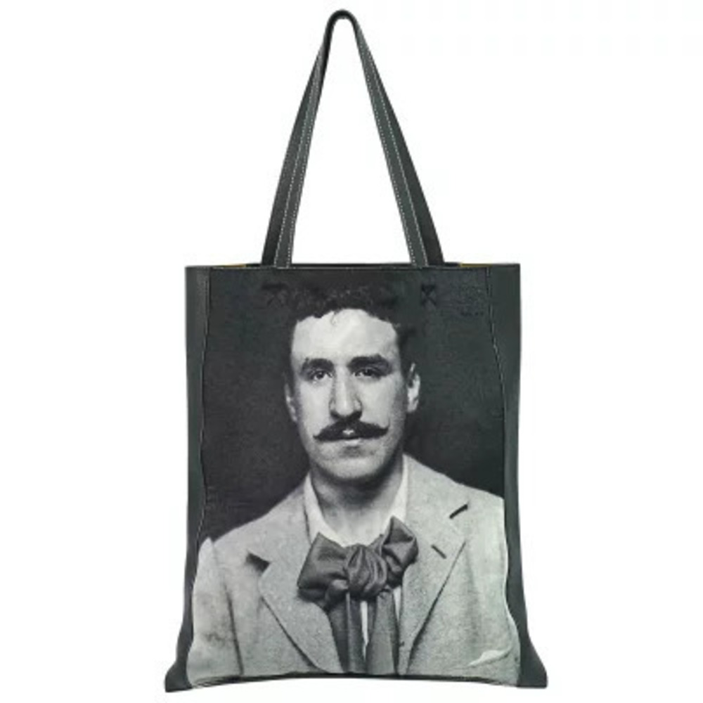 Loewe Charles Rennie Mackintosh Tote Leather Shoulder Bag Black Gray